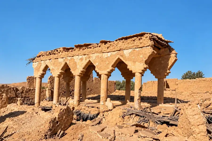 أقواس طينية متهدّمة في سدوس